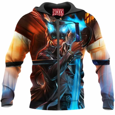 Anime Zip-Hoodie, Blue Exorcist Zip-Hoodie, Rin Okumura Zip-Hoodie