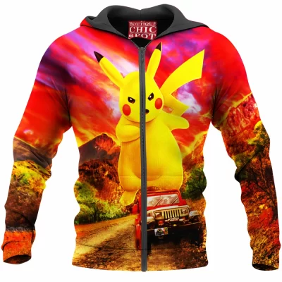 Anime Zip-Hoodie, Pikachu Zip-Hoodie, Pokemon Zip-Hoodie