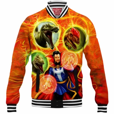 Comic Baseball-Jacket, Doctor Strange Baseball-Jacket, Dinosaur Baseball-Jacket