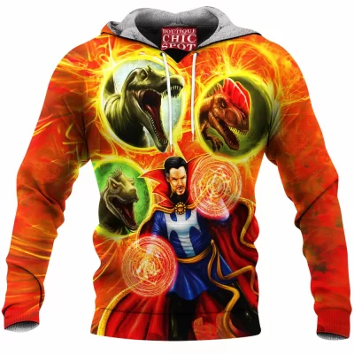 Comic Fleece-Hoodie, Doctor Strange Fleece-Hoodie, Dinosaur Fleece-Hoodie