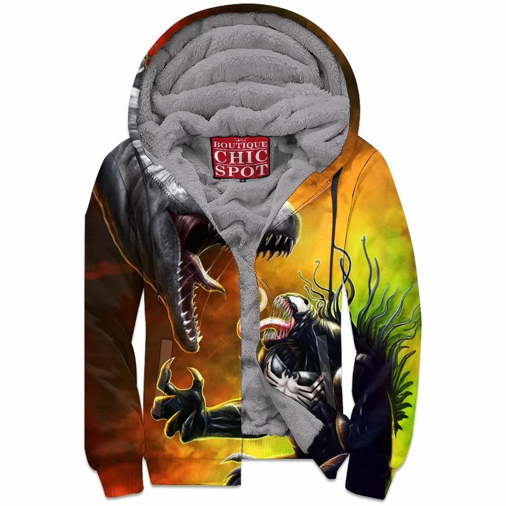 Comic Zip-Fleece-Hoodie, Venom Zip-Fleece-Hoodie 1 T TRINH Boutique 2719 Zip Fleece Hoodie