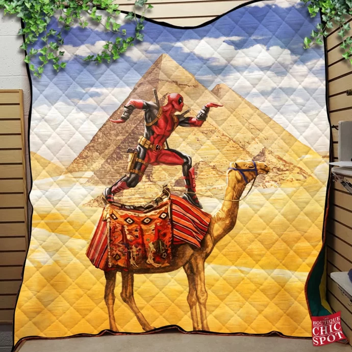 Pyramid X Deadpool Quilt Blanket