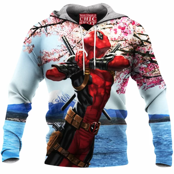 Mount Fugi X X Deadpool Fleece Hoodie