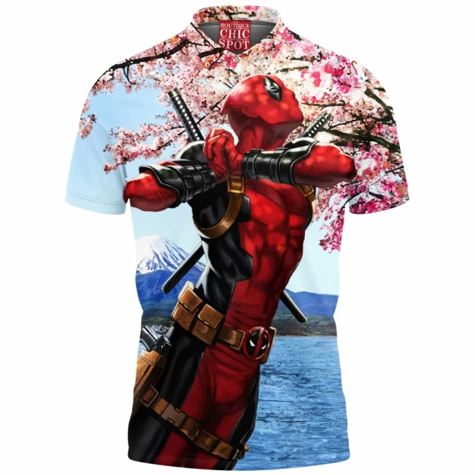 Mount Fugi X X Deadpool Polo Shirt