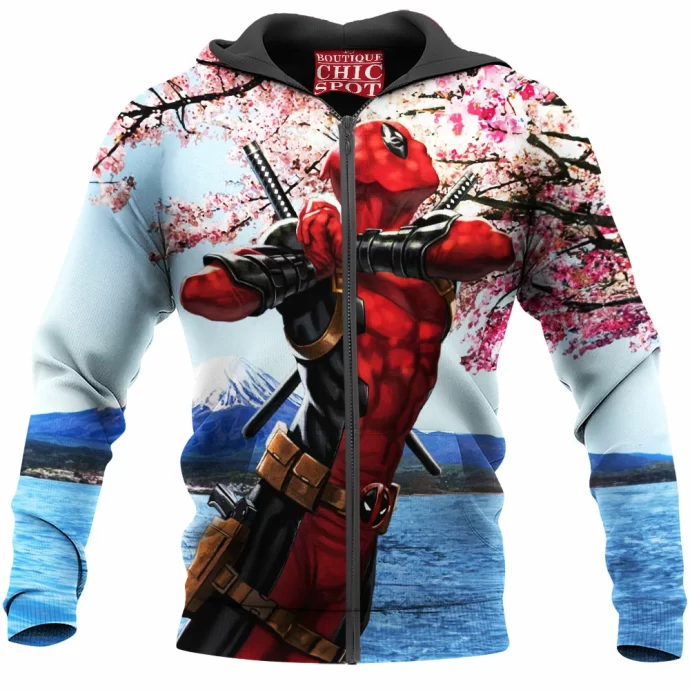 Mount Fugi X X Deadpool Zip Hoodie