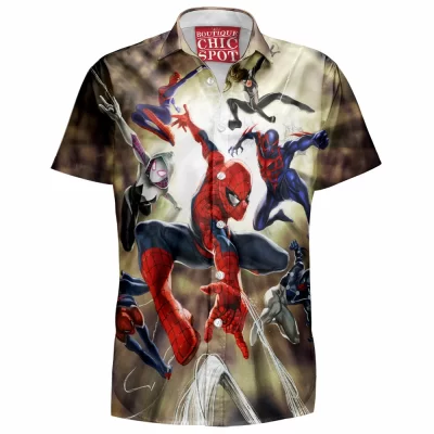 Comic Hawaiian-Shirt, Spider-man Hawaiian-Shirt, Spider-Verse Hawaiian-Shirt