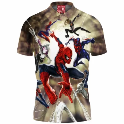 Comic Polo Shirt, Spider-man Polo Shirt, Spider-Verse Polo Shirt