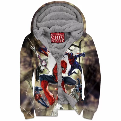 Comic Zip-Fleece-Hoodie, Spider-man Zip-Fleece-Hoodie, Spider-Verse Zip-Fleece-Hoodie