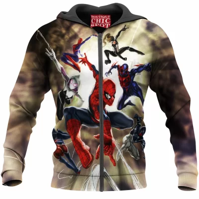 Comic Zip-Hoodie, Spider-man Zip-Hoodie, Spider-Verse Zip-Hoodie