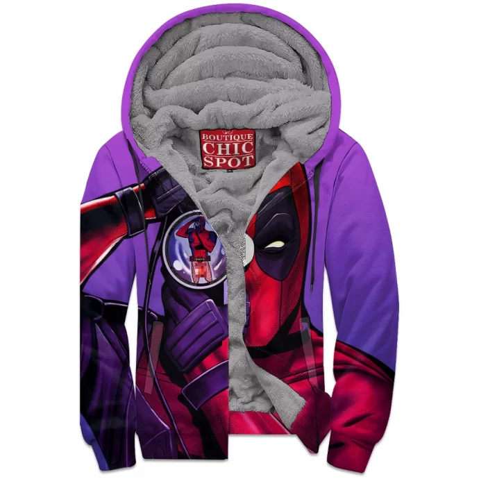 Deadpool Zip Fleece Hoodie