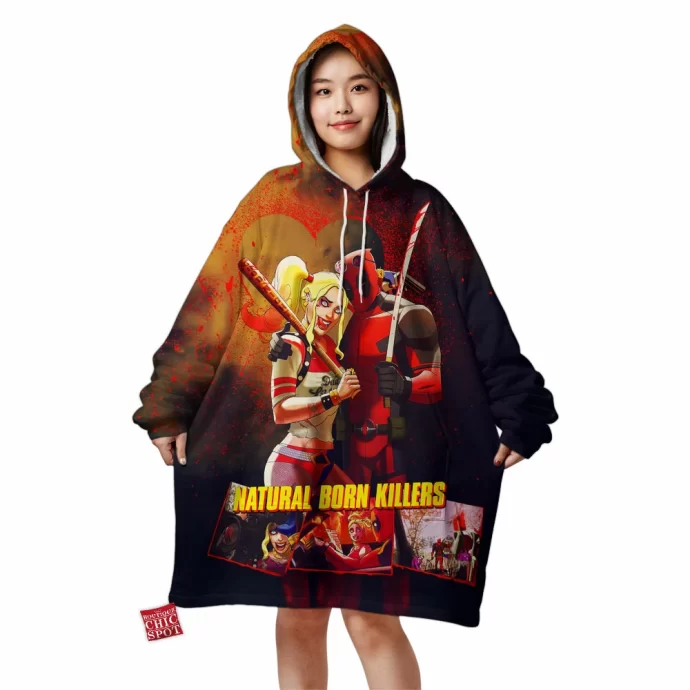 Deadpool And Harley Quinn Blanket Hoodie