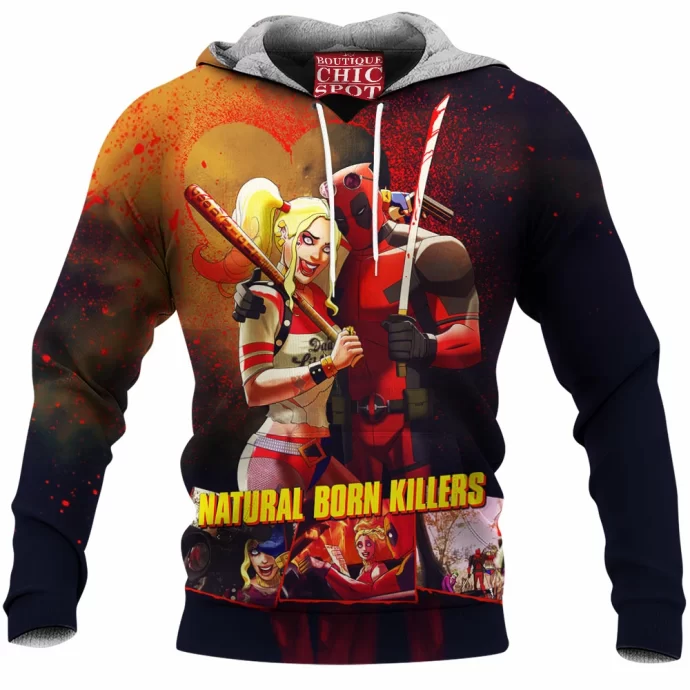 Deadpool And Harley Quinn Fleece Hoodie