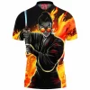 Anime Polo Shirt, Blue Eye Samurai Polo Shirt, Samurai Polo Shirt