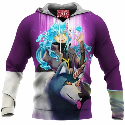 Rimuru Tempest Fleece-Hoodie, Anime Fleece-Hoodie, That Time I Got Reincarnated as a Slime Fleece-Hoodie