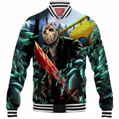 Friday The 13th Baseball-Jacket, Horror Baseball-Jacket, Jason Voorhees Baseball-Jacket