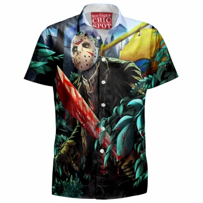 Friday The 13th Hawaiian-Shirt, Horror Hawaiian-Shirt, Jason Voorhees Hawaiian-Shirt