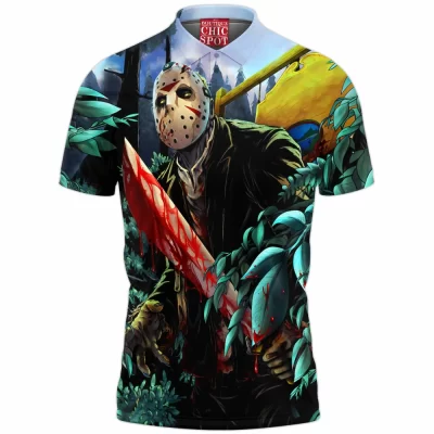 Friday The 13th Polo Shirt, Horror Polo Shirt, Jason Voorhees Polo Shirt