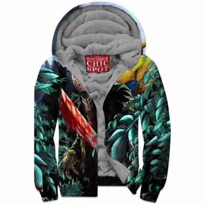 Friday The 13th Zip-Fleece-Hoodie, Horror Zip-Fleece-Hoodie, Jason Voorhees Zip-Fleece-Hoodie