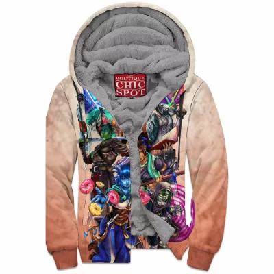 Abstract Zip-Fleece-Hoodie