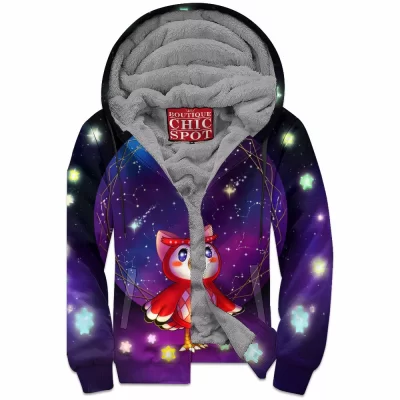 Owl Zip-Fleece-Hoodie