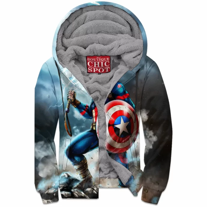 Captain America Zip Fleece Hoodie