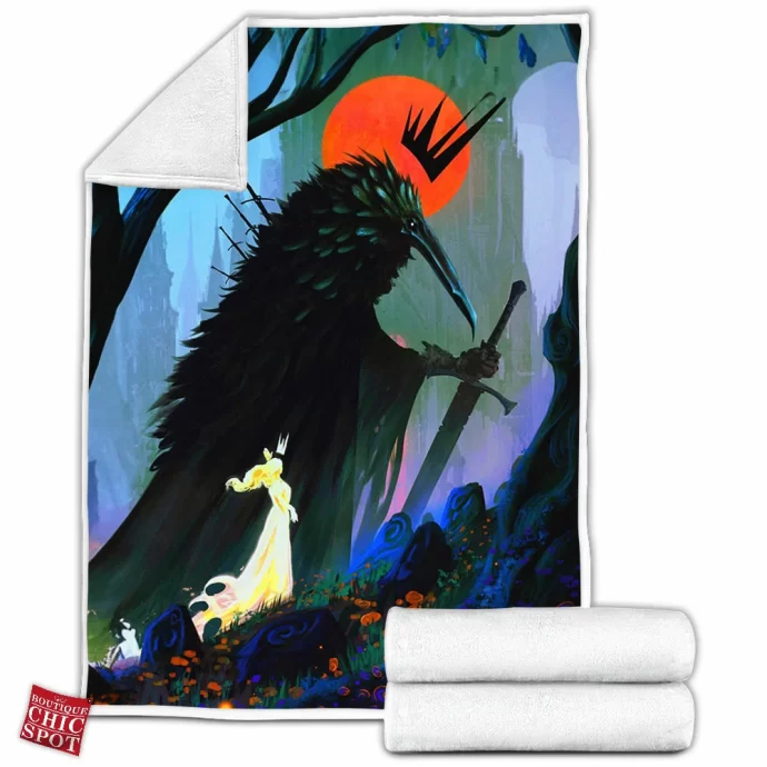 The Lady And The Crow Fleece Blanket