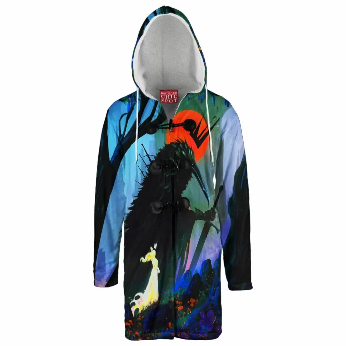 The Lady And The Crow Hooded Cloak Coat