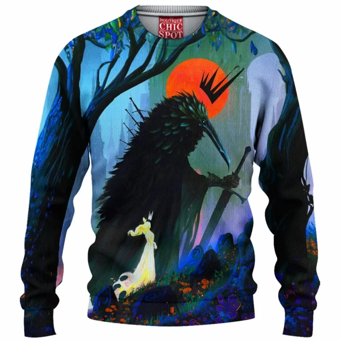 The Lady And The Crow Knitted Sweater