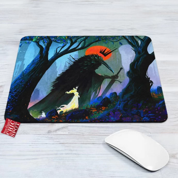 The Lady And The Crow Mouse Pad