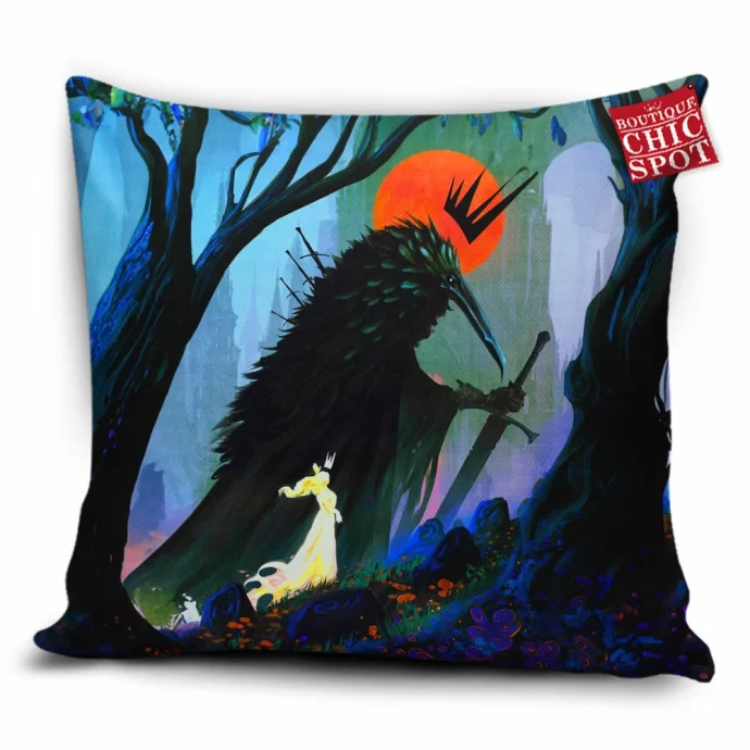 The Lady And The Crow Pillow Cover