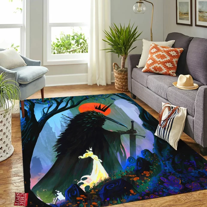 The Lady And The Crow Rectangle Rug