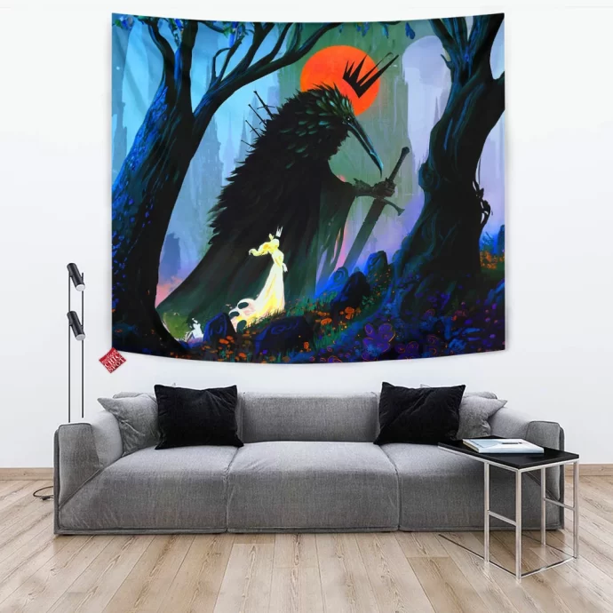 The Lady And The Crow Tapestry