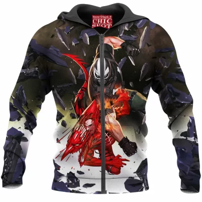 Comic Zip-Hoodie, Red Goblin Zip-Hoodie
