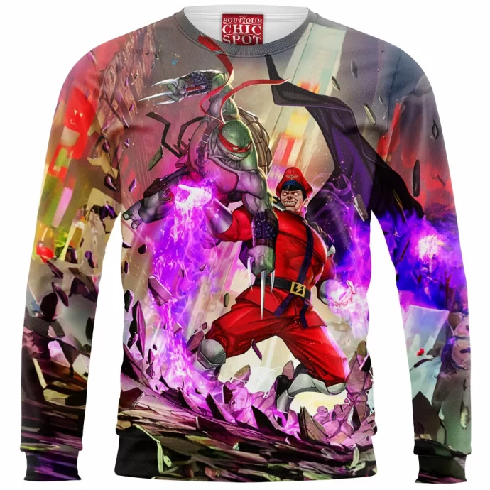 M Bison Vs Tmnt Sweatshirt