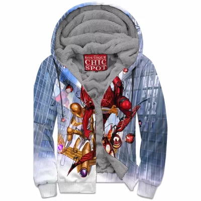 Comic Zip-Fleece-Hoodie, Red Goblin Zip-Fleece-Hoodie