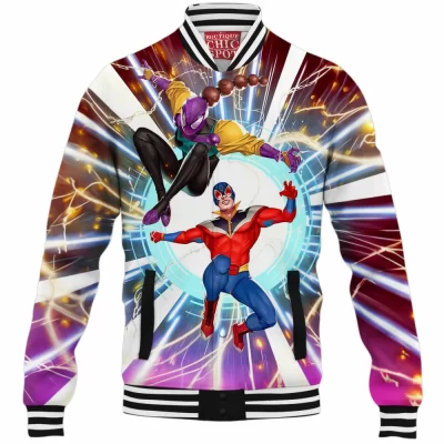 Comic Baseball-Jacket, Spider-man Baseball-Jacket, Spider-Woman Baseball-Jacket