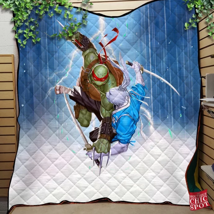 Tmnt Vs Usagi Quilt Blanket