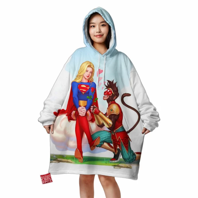 Monkey King And Supergirl Blanket Hoodie