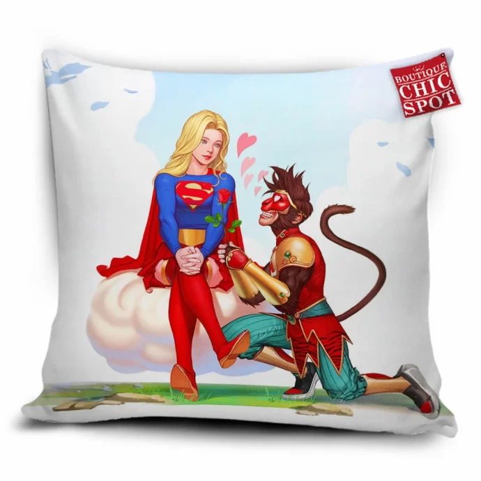 Monkey King And Supergirl Pillow Cover