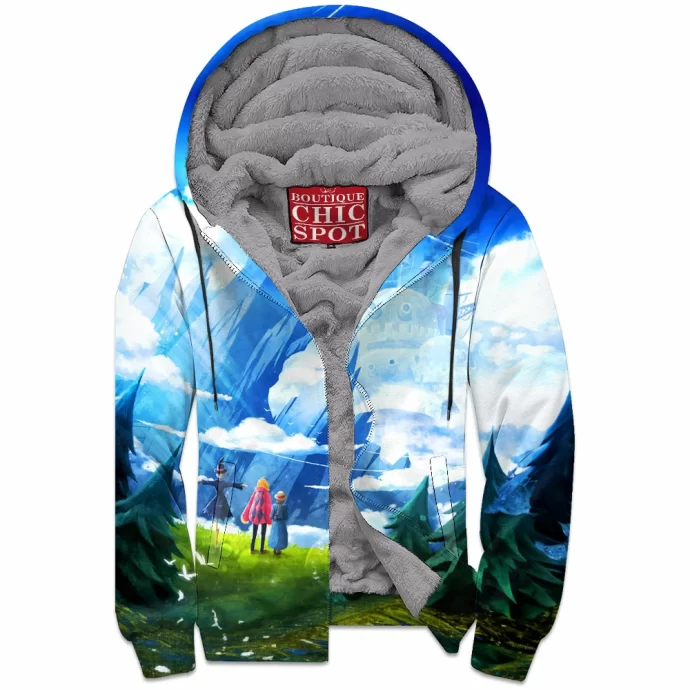 Howl's Moving Castle Zip Fleece Hoodie