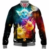 Anime Baseball-Jacket, Pokemon Baseball-Jacket, Eevee Baseball-Jacket