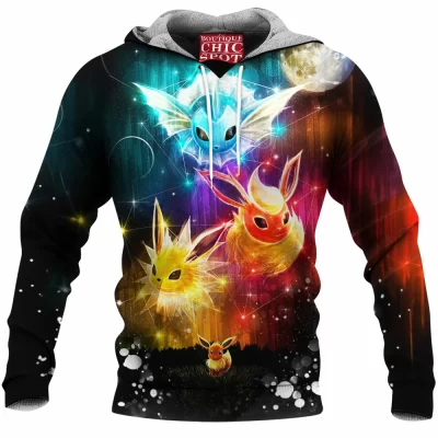 Anime Fleece-Hoodie, Pokemon Fleece-Hoodie, Eevee Fleece-Hoodie