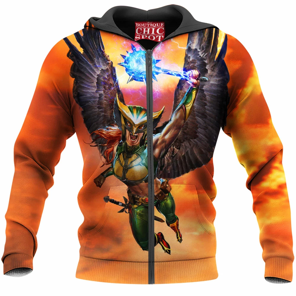 Comic Zip-Hoodie, Hawkgirl Zip-Hoodie 1 T TRINH Boutique 3691 Zip Hoodie