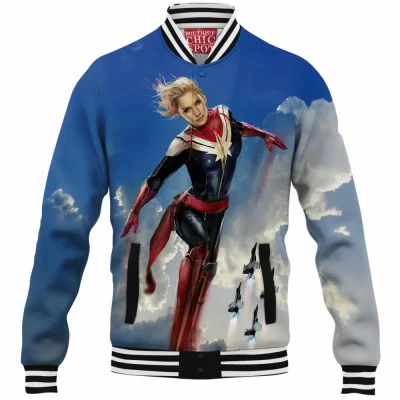 Comic Baseball-Jacket, Captain Marvel Baseball-Jacket