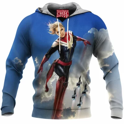Comic Fleece-Hoodie, Captain Marvel Fleece-Hoodie
