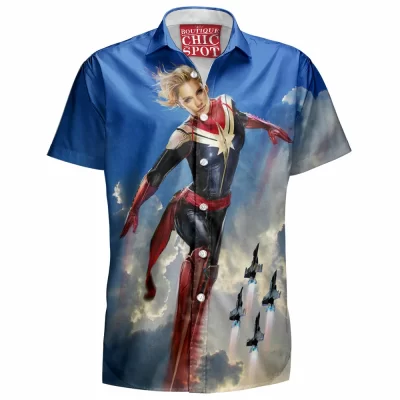 Comic Hawaiian-Shirt, Captain Marvel Hawaiian-Shirt