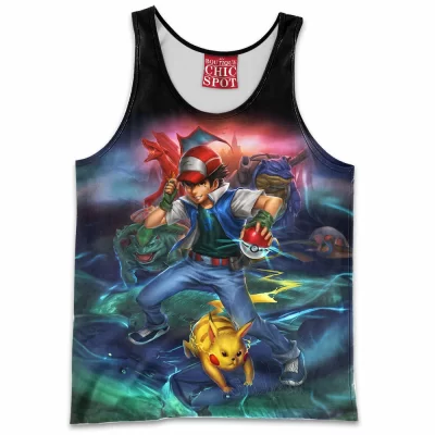 Anime Tank-Top, Pokemon Tank-Top, Ash Ketchum Tank-Top