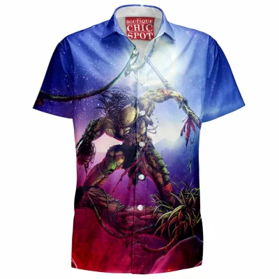 Horror Hawaiian-Shirt, Predator Hawaiian-Shirt, Sci-Fi Hawaiian-Shirt