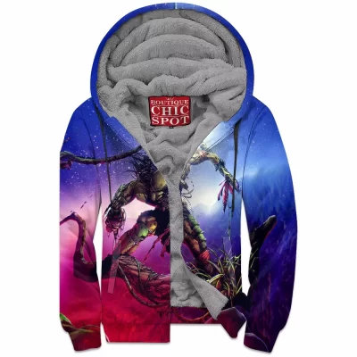 Horror Zip-Fleece-Hoodie, Predator Zip-Fleece-Hoodie, Sci-Fi Zip-Fleece-Hoodie