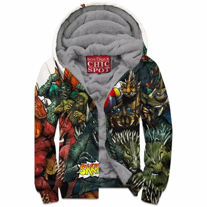 Godzilla Zip Fleece Hoodie